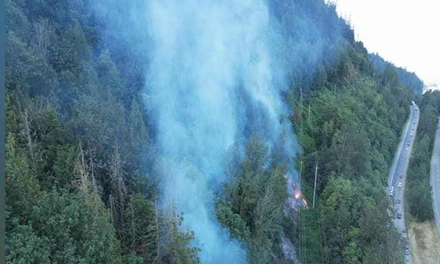 Wildfire along Highway 1 in B.C.'s Fraser Valley now classified as 'held' - https://cdn.connectfm.ca/Wildfire_2024-07-16-181539_dstp.jpg