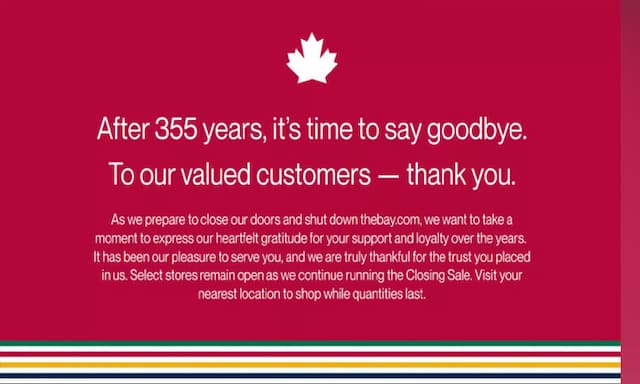 Hudson's Bay to lay off 8,000 employees by June 1, close all stores - https://cdn.connectfm.ca/hundson-bay.jpg